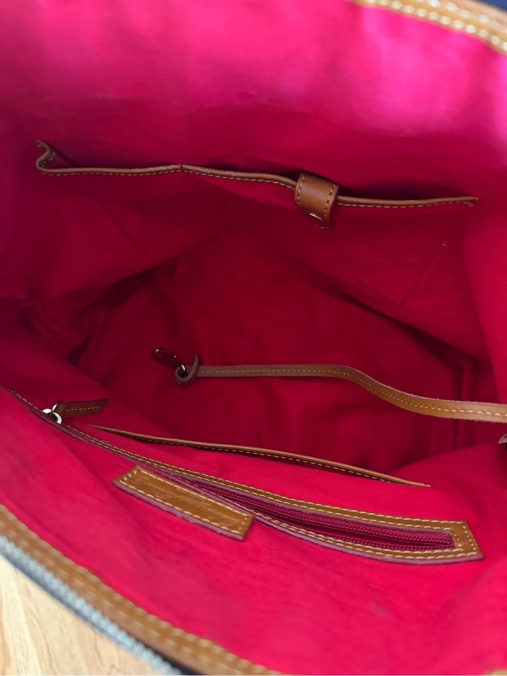 Dooney & Bourke 1975 Monogram Crossbody Satchel Florentine Vachetta Leather Bag